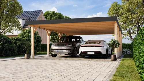 Produktbild Doppelcarport Leimholzcarport Größe 2 von Karibu