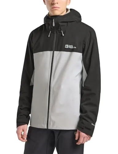 Jack Wolfskin Weiltal 2L Jacket M cool grey (6709) - Funktionsjacke für Herren, wasserdicht mit 10.000 mm Wassersäule, atmungsaktiv und ideal für Outdoor-Aktivitäten bei jedem Wetter.