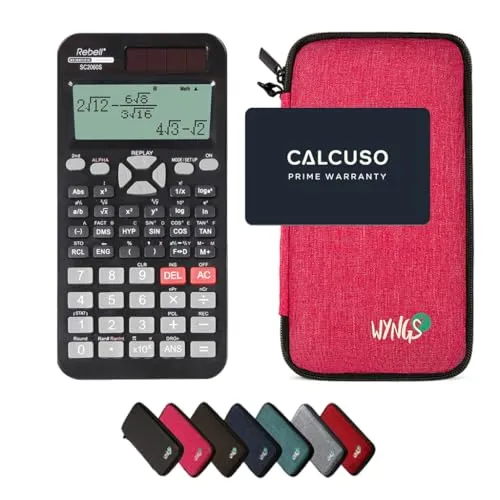 Rebell SC2060S inkl. WYNGS Schutztasche Pink - Wissenschaftlicher Taschenrechner - Basic Set