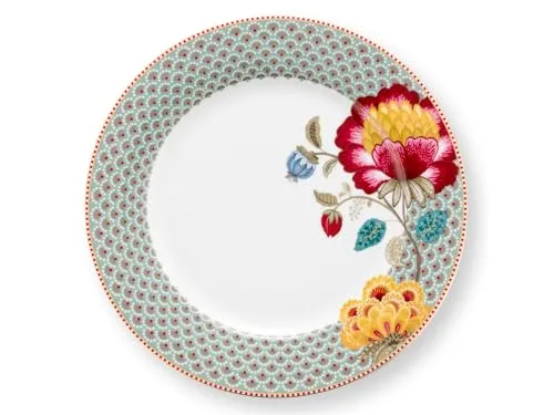 Pip Studio Blooming Tales Fantasy Blue Speiseteller 26,5cm in blau von Pip Studio