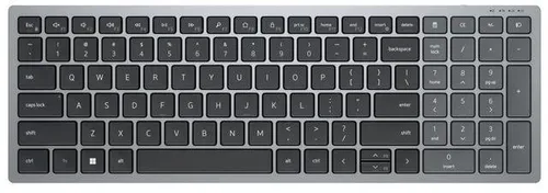 Dell KB740 - Kompakte Multi-Device Tastatur - Universelle kabellose Tastatur für mehrere Geräte, mit 2.4 GHz und Bluetooth 5.0, bietet Flexibilität und Komfort in Titan Grey.