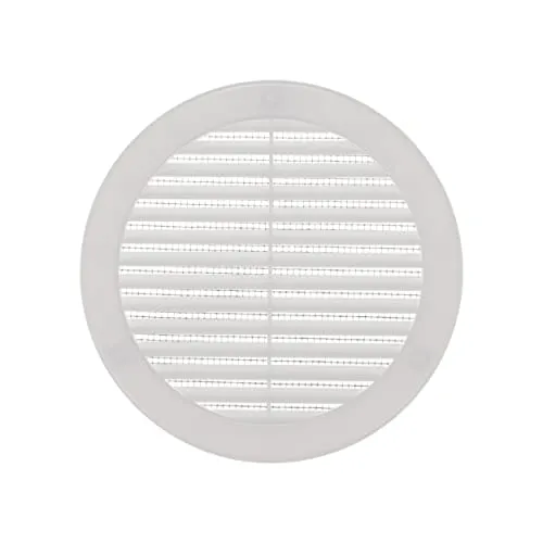 Vent Systems ø150mm Weiße Lüftungsabdeckung – Runde Lüftungsschlitze – Gitterabdeckung – Integrierter Insektenschutz – HVAC-Lüftungsöffnungen für Badezimmer, Heimbüro, Küche