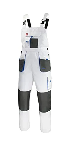 SAFETY Art.Mas Latzhose Classic für Handwerker und Mechaniker, Weiß (54)