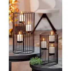 Teelichtleuchter Trixie schwarz Metall von GILDE