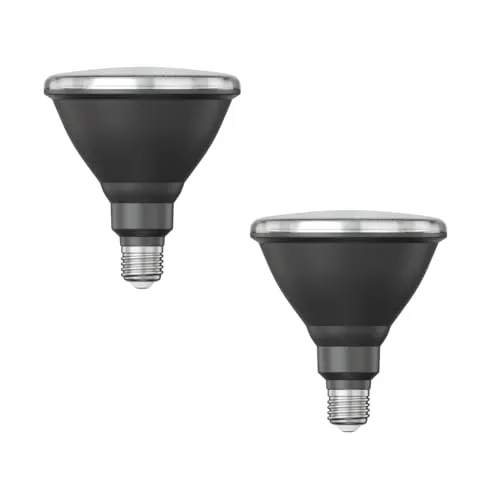 ledscom.de 2 Stück E27 LED Leuchtmittel, PAR38 kurzer Hals, weiß (4200 K), 16,1 W, 1379lm, 45°, Reflektorspiegel (silber)