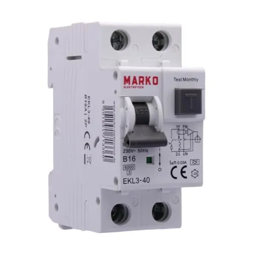 FI/LS-Schalter RCBO B16A 30mA Typ A Fehlerstromschutzschalter Leitungsschutzschalter Kombischalter B16 A