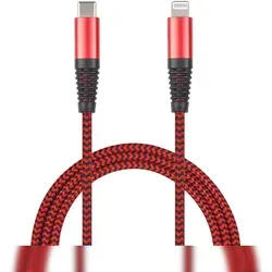 2GO USB Datenkabel-rot-100cm für Apple 8-Pin USB Type-C