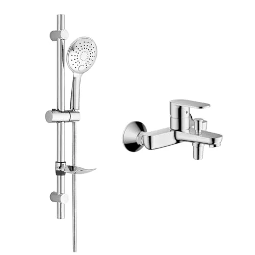 HANSGROHE Wannenarmatur Vernis Blend – Duschsystem mit Handbrause oder Regendusche