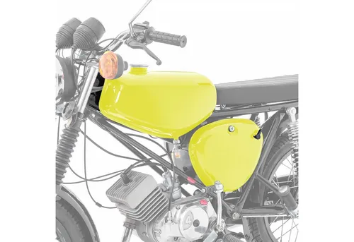 Craftride Halter Tank für Simson S51/S50/S70 - Neon Gel - Hochwertiger Benzintank mit Seitendeckeln für Simson-Modelle, idealer Ersatz für das Original, sorgt für eine ansprechende Optik und Langlebigkeit.