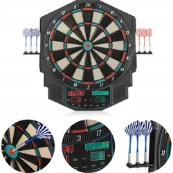 Outtec® Elektronische Dartscheibe DB1800 - 27 Spiele für 1-8 Spieler - Dartscheibe mit LED-Bildschirm, bietet 27 Spiele und 500 Variationen für stundenlangen Spielspaß. Ideal für Partys und Familienabende, inklusive 6 Darts und 50 austauschbaren Spitzen.