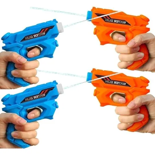 Wasserpistole mit großer Reichweite, 4 Stück, Wasserpistole für Kinder | Super-Squirter für Kinder und Erwachsene, das perfekte Spielzeug, Für Pools, Gärten, Strände, Wasserschlachten im Freien