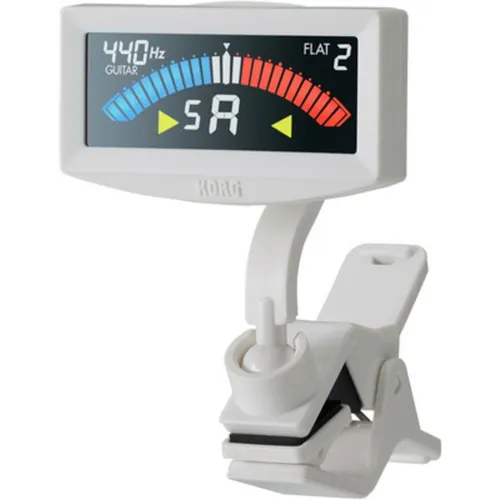 KORG AW-4G-BK - PitchCrow-G Clip-On Guitar Tuner - Stimmgerät für Gitarre und Bass, präzise Stimmgenauigkeit von +/- 0,1 Cent und gut ablesbares LCD-Display mit Hintergrundbeleuchtung für optimale Sichtbarkeit.