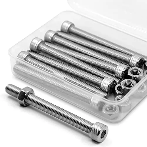 M8*100mm 8 Stück 304 Edelstahl Sechskantschrauben Bolzen und Muttern set, Maschinenschrauben schrauben