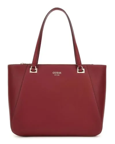 GUESS Schultertasche Shopper mit Laptopfach Calebra Tote Rust Red dunkelrot