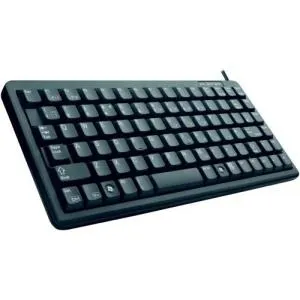 CHERRY G84-4100 - Ultra-flache Kompakttastatur, USB-Anschluss, UK-Layout, langlebige Tasten für 20 Mio. Anschläge, ideal für mobilen Einsatz und professionelle Anwendungen