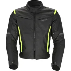 Acerbis X-Mat 2.0 Textiljacke - Schwarz/Neon-Gelb - L - Zertifizierte 2-lagige Jacke aus reißfestem 450D-Polyester, bietet Schutz der Klasse AA und abnehmbares Thermofutter für Komfort und Langlebigkeit.