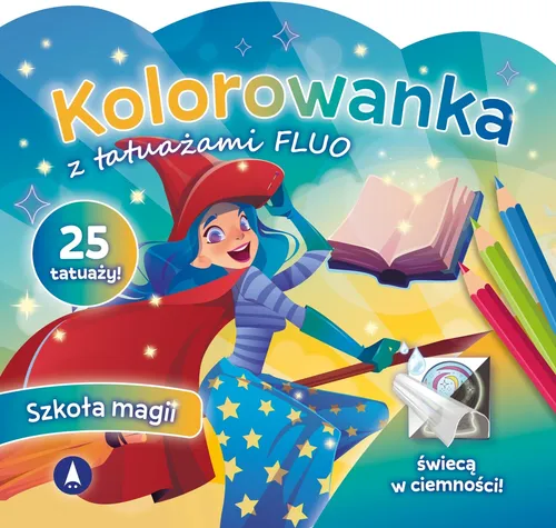 Produktbild Malowanka 200X190 Kolorowanka z tatuażami FLUO Szkoła magii SKRZAT 9788382078879