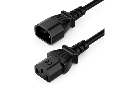 deleyCON deleyCON 4m Kaltgerätekabel Verlängerung - IEC C13 auf C14 Stromkabel