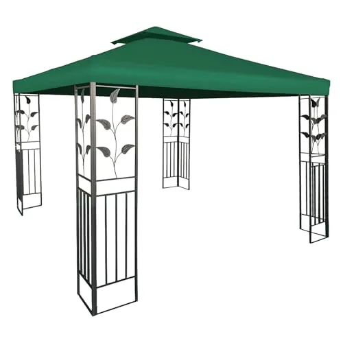 Wasserdichtes Pavillon Ersatzdach 3x3m - grün mit Kaminabzug - Pavillons, ideales Ersatzdach für Gartenpartys, sorgt für optimalen Sonnenschutz und ist aus wasserdichtem, strapazierfähigem Polyester mit PVC Beschichtung.