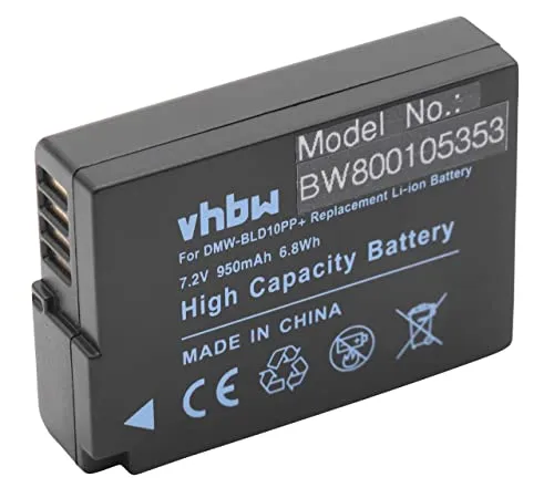 vhbw Akku kompatibel mit Panasonic Lumix DMC-G3K, DMC-GF2C, DMC-G3, DMC-GF2, DMC-G3W Kamera (950 mAh, 7,2 V, Li-Ion), Infochip