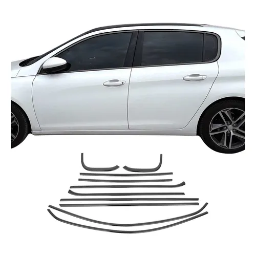 OMAC Zier- / Schutzleiste Türscheibe 5718146B - Edelstahl Schutzleiste für Fenster Einbau, korrosionsbeständig und einfach aufklebbar, ideal für eine stilvolle Fahrzeugaufwertung.