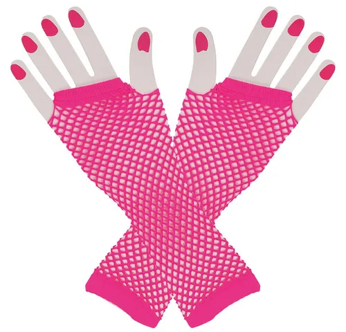 Fiestas Guirca Kostüm Fingerlose Netzhandschuhe pink