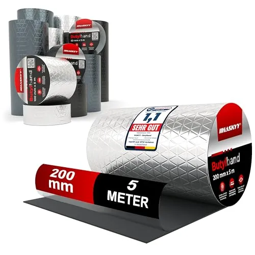 Wasserdichtes Klebeband Butylband 20cmx5m Butyl-Tape Aluband Reparaturband Dichtband