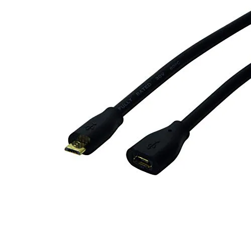 LogiLink CU0123 USB 2.0 Micro-B Verlängerungskabel - 2m, hohe Übertragungsrate von 480 Mbit/s, ideal für Geräte mit Micro-B Anschluss