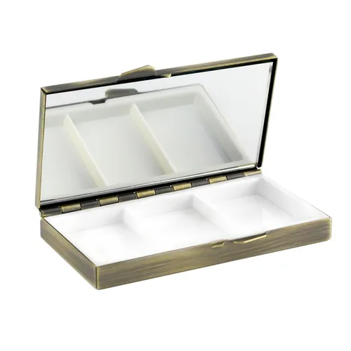 Pillenbox flach Tablettenbox Medikamentenbox Reise Taschen Tablettendose Metall
