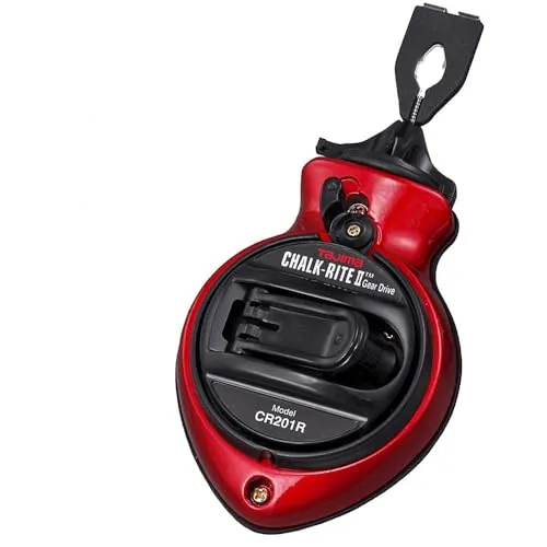 Tajima Schlagschnur Chalk-Rite Gear Drive CR201R, 25m - Schlagschnur mit Schnellkurbelsystem für bis zu 5x schnelleres Aufwickeln. Ideal für präzise Markierungen über große Distanzen. Robustes Aluminiumgehäuse sorgt für Langlebigkeit.