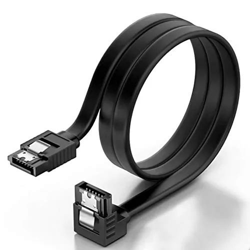 KUYIA SATA Kabel 3, 35 cm Gerade zu 90 Grad Recht Abgewinkelt Datenkabel, 6 Gbit/s Schnelle Datenübertragung für HDD SSD CD-Treiber mit Type L Verriegelungsstecker Kompatibel bis zu Serial ATA/ 600