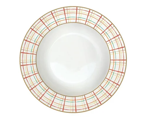 EasyLife Suppenteller Harvest, Spülmaschinengeeignet, Mehrfarbig, Kürbis, Blätter + Karos, H: 3.5cm