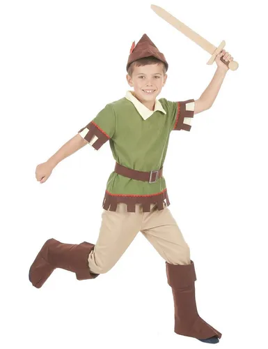 JADEO Kostüm Robin Hood Kinderkostüm Bogenschütze grün-braun
