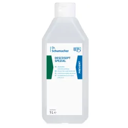 Dr. Schumacher GmbH Dr. Schumacher DESCOSEPT SPEZIAL Schnelldesinfektion, Flächendesinfektion mit hohem Reinigungseffekt für Medizinprodukte und Flächen , 1000 ml - Descoflexflasche 00-208-10