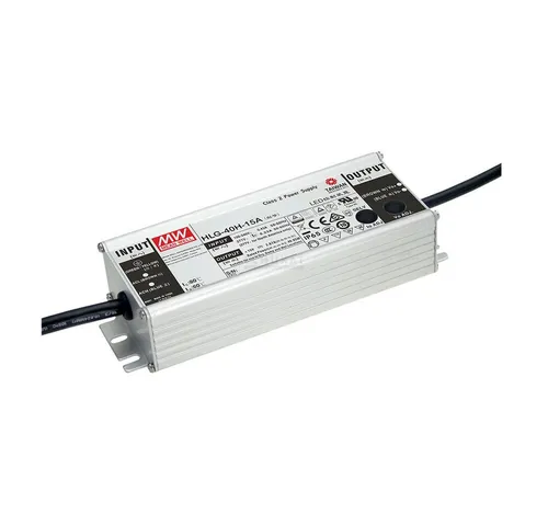 MEANWELL HLG-40H-20A LED-Installationsnetzteil 40W, IP65, Metallgehäuse - Zuverlässiges 40W AC-DC Netzteil mit einstellbarem Ausgang, ideal für LED-Beleuchtung. Robustes Metallgehäuse mit IP65 Schutz für Innen- und Außenanwendungen.