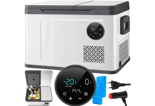 KESSER® Kompressor Kühlbox 40L - Tragbare Gefrierbox für Auto und Freizeit - Kühlbox 40L mit Auto-Anschluss und digitaler LED-Anzeige, ideal für Camping, Reisen und Strandabenteuer.