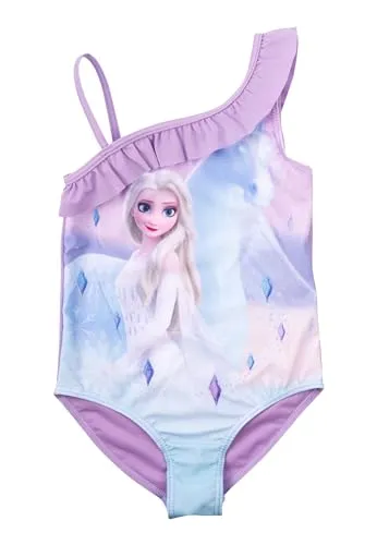 Disney Die Eiskönigin Badeanzug mit Rüschen für Mädchen - ELSA Frozen Kinder Schwimmanzug Lila (DE/NL/SE/PL, Numerisch, 92, Regular, Lila)