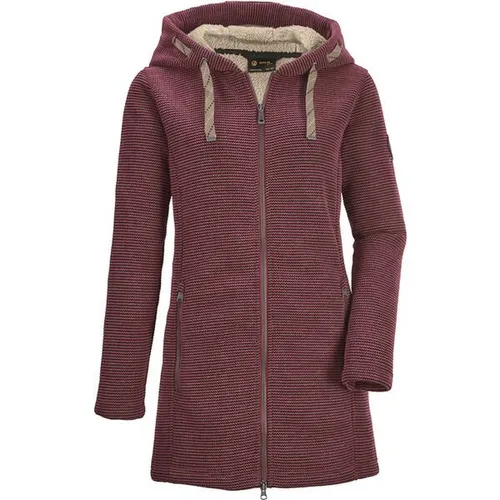 G.I.G.A. DX Damen Strickfleeceparka mit Kapuze, tiefrot - Funktionsjacke aus wärmendem Strickfleece, windabweisend mit 2-Wege-Reißverschluss und praktischen Zipper-Taschen für optimalen Komfort.