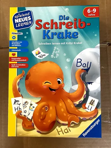 RAVENSBURGER Die Schreib-Krake Lernspiel - Lernspiel für 1-4 Spieler, ideal für Kinder von 6-9 Jahren, fördert das Schreiben spielerisch in nur 20-30 Minuten.