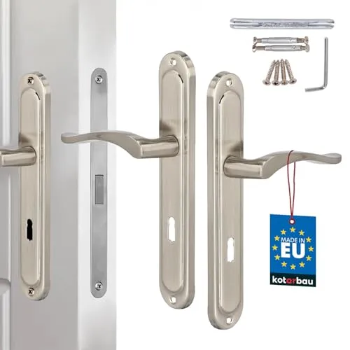 KOTARBAU® Türgriff Innentüren BB Türklinke 72 mm Satin Türgriffe Langschild Türdrückergarnitur Zimmertürschloss Türbeschlag für Innentüren Türschloss Drückergarnitur Classic