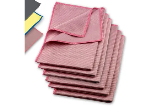 ELEXACLEAN Fenstertücher streifenfrei, Premium Mikrofaser Scheibentuch (6 Stück, 60x40 cm, rot) - Reinigungstücher für streifenfreies Fensterputzen, ideal für Glas, Bad und Auto – hohe Saugkraft und umweltfreundlich ohne chemische Reinigungsmittel.