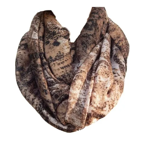 GIL-DESIGN XXL LOOP SCHAL SCHLAUCHSCHAL RUNDSCHAL HALSTUCH TÜCHER AUSWAHL HERBST WINTER 2023-2024 (Trend Braun Beige 19)