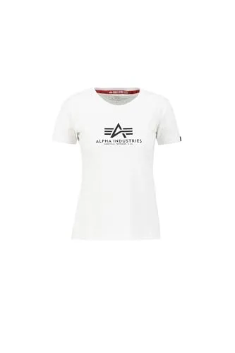 Alpha Industries New Basic T Wmn T-Shirt für Damen - White - T-Shirt für Damen im Regular Fit mit Alpha Brustlogo und stylischem 