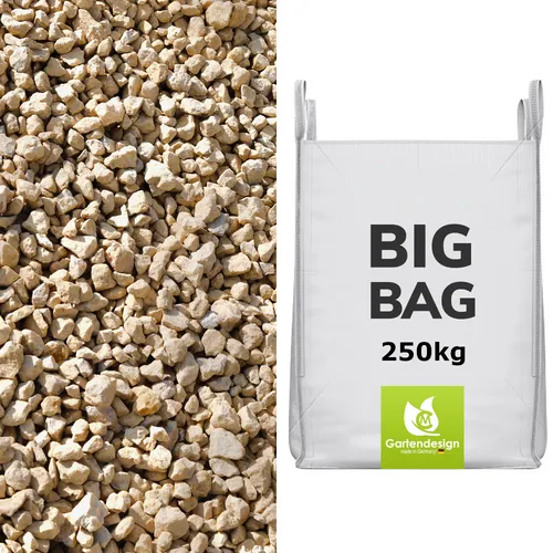 Vanilla Sun Splitt 8/16mm - 250 kg BigBag - Hochwertiger Splitt in Beige, ideal für Garten- und Landschaftsbau, geliefert im praktischen BigBag aus Deutschland.