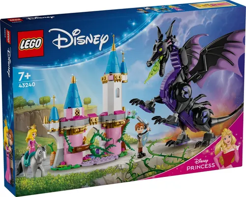 LEGO® DisneyTM 43240 Malefiz als Drache – spannendes Bau-Set - Erlebe Abenteuer mit Malefiz als Drache! Baue das Schloss und entdecke versteckte Überraschungen. Kreatives Spielset für Kinder ab 7 Jahren mit beweglichem Drachen und beliebten Disney-Figuren.
