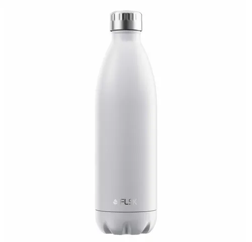 FLSK Thermoflasche Weiß 1000 ml - Hochwertige Edelstahl-Thermoflasche, doppelwandig und auslaufsicher, ideal für heiße und kalte Getränke – perfekt für unterwegs!