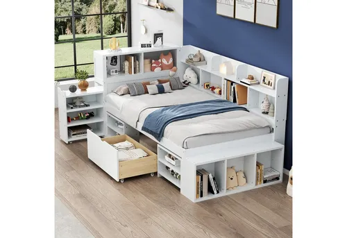 Produktbild MODFU Multifunktionales Kinderbett Einzelbett 90x200 cm