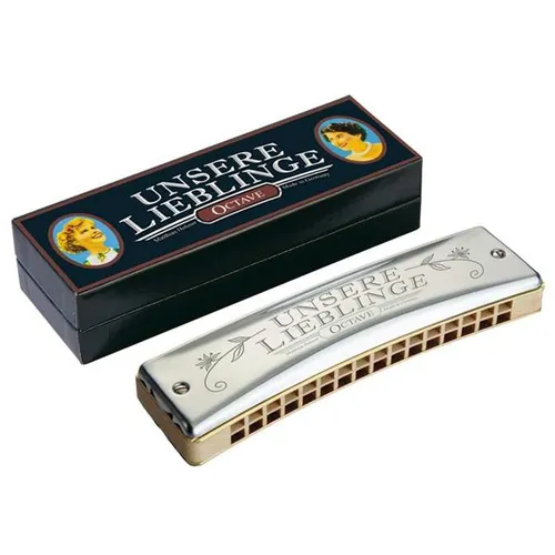 Hohner Unsere Lieblinge 32 in C-Ton - Tremolo-Mundharmonika in C-Dur mit 32 Löchern, Edelstahl-Deckel und edlem Ahorn-Mundstück – ideal für Musikliebhaber und Einsteiger.