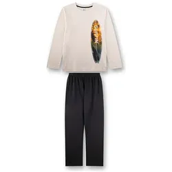 Sanetta Pyjama Schwarz/Beige für Kinder, Größe 176 von Sanetta