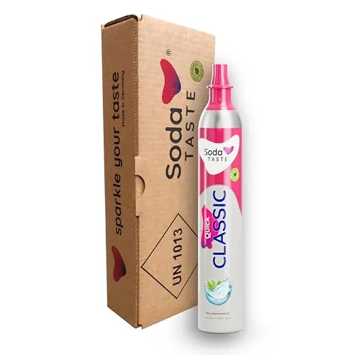 SodaTASTE Quick Classic CO2-Zylinder tauschen (Refill) für Wassersprudler mit Quick Connect System, für bis zu 60l gesprudeltes Wasser (ACHTUNG: Leerer Zylinder benötigt)